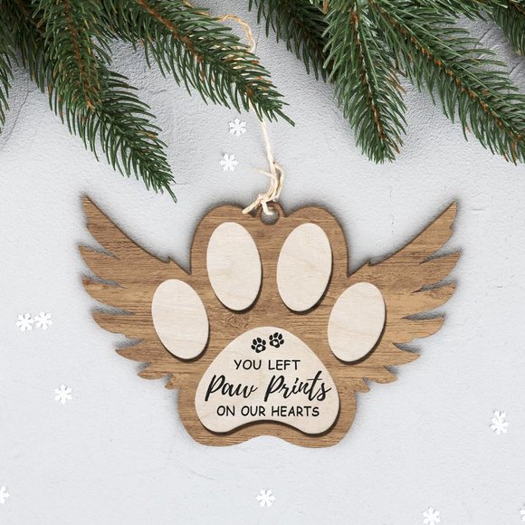 Paw Print Christmas Ornament, Pet Memorial Gifts for Dog Lovers, Pet Lover - Picture 4 of 4